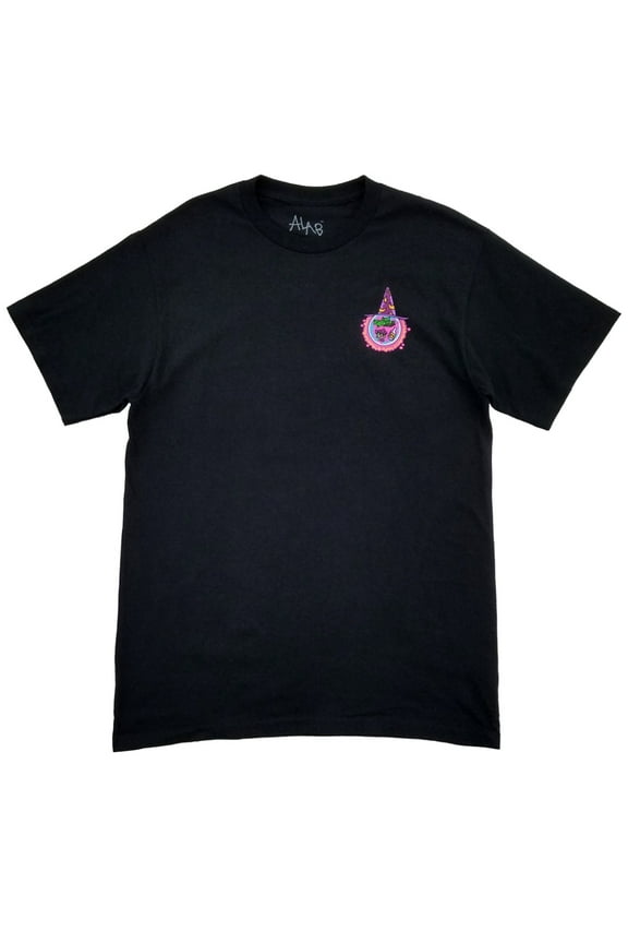 Mens Black Psychedelic Wizard Crystal Ball Magic Money Short Sleeve T-Shirt M