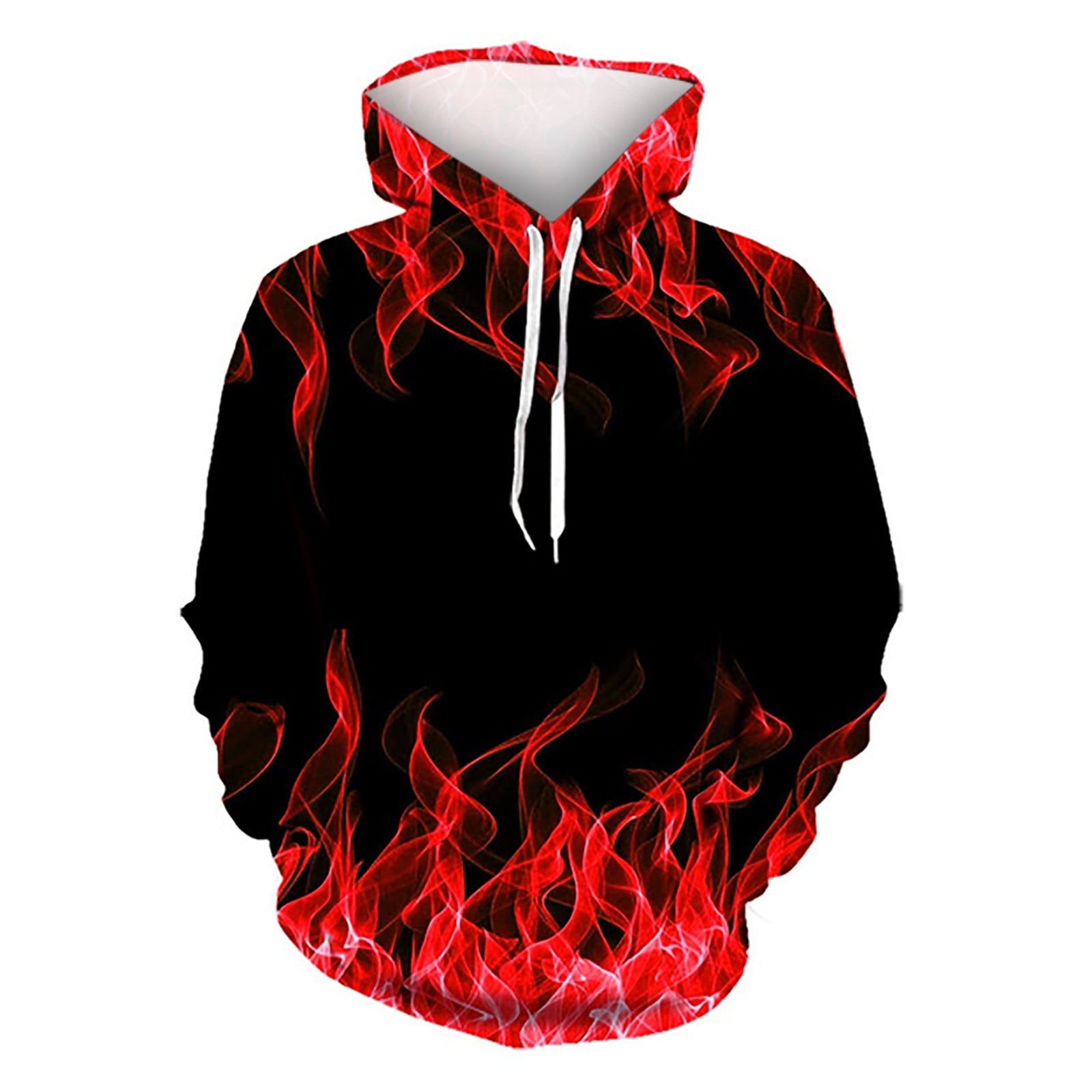 Mens Black and Red Flame Hoodie,Men Hoodies 3D Flame Graphic ...