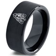 thumbnail image 1 of Gamer Tungsten Ring Mens Wedding Band Black Custom Valentines Gift Future Mrs Dainty Round, 1 of 7