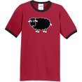 thumbnail image 1 of Mens Black Sheep Cute Wildlife 100% Cotton Ringer Tee Shirt, Medium Red/Black, 1 of 5