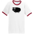 thumbnail image 1 of Mens Black Sheep Cute Wildlife 100% Cotton Ringer Tee Shirt, Small White/Red, 1 of 5