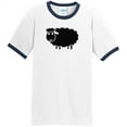 thumbnail image 1 of Mens Black Sheep Cute Wildlife 100% Cotton Ringer Tee Shirt, XL White/Navy, 1 of 5