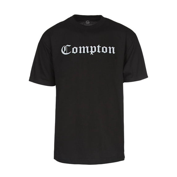 Mens Black Short-Sleeve Compton Blackletter T-Shirt - Large