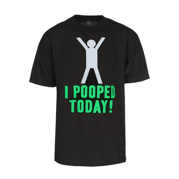 Mens Black Short-Sleeve I Pooped Today T-Shirt - Medium