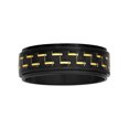 thumbnail image 1 of Mens Black Stainless Steel Carbon Fiber Inlay 8MM Comfort Fit Wedding Band - Mens Ring, 1 of 4
