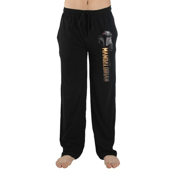 Mens Black Star Wars Mandalorian TV Series Sleep Wear Pants-M