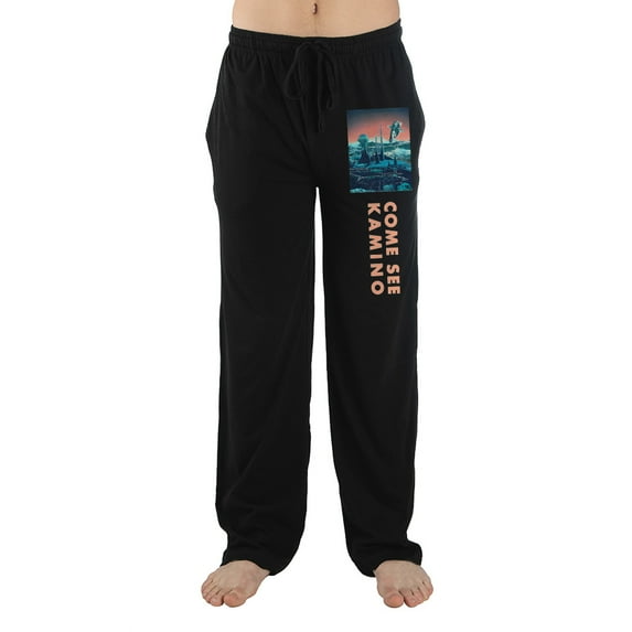 Mens Black Star Wars Movie Series Kamino Sleep Pajama Pants-L