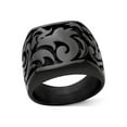 thumbnail image 1 of Mens Black Titanium Pattern Signet Ring, 1 of 5