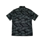VAN HEUSEN Mens Black Tropical Hawaiian Air Classic Fit Short Sleeve Button-Down Shirt S
