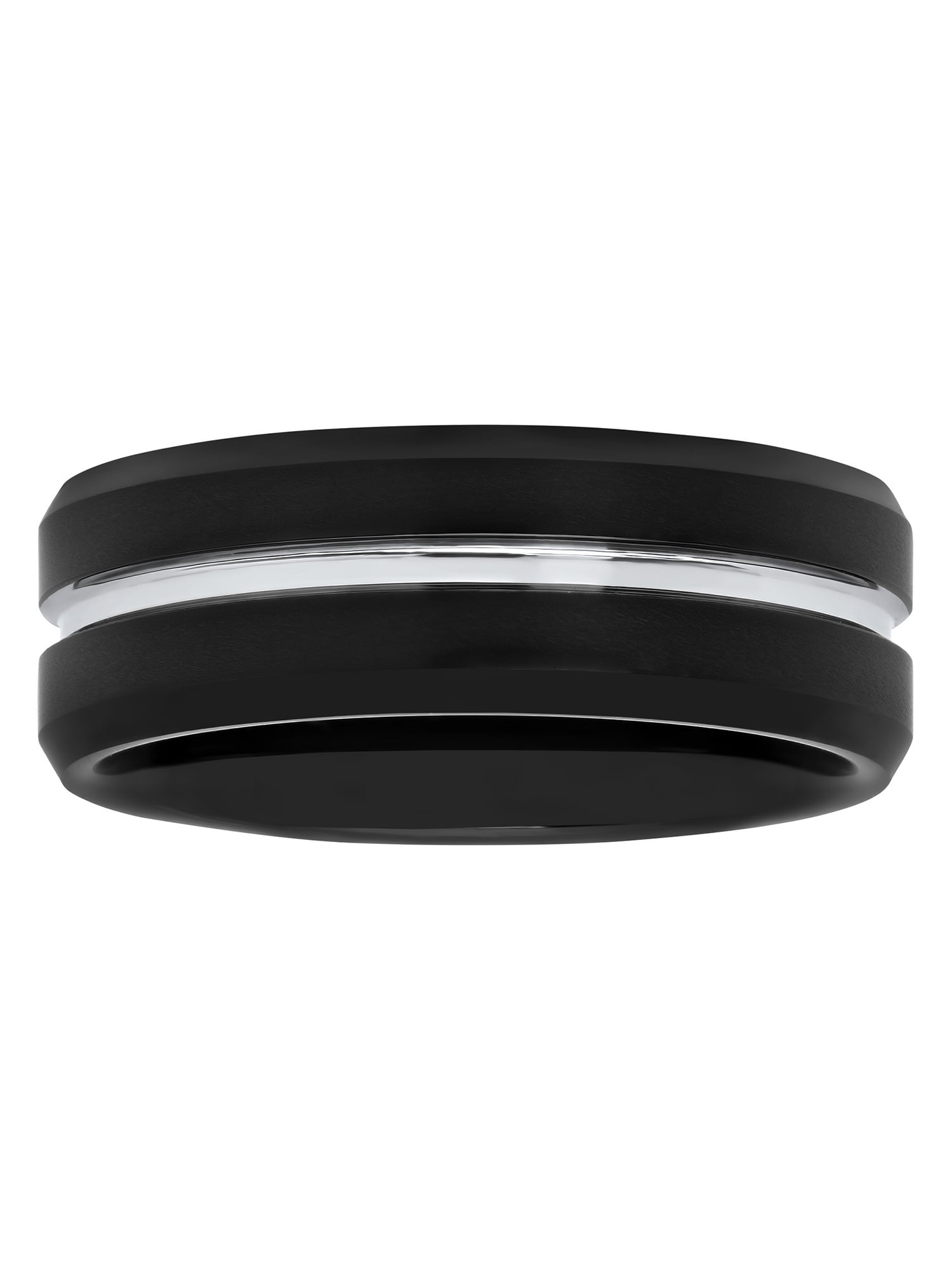 Mens Black Tungsten 8MM Grooved Comfort Fit Wedding Band - Mens Ring