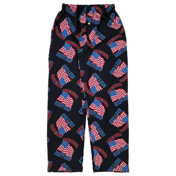 Mens Black US Flag Colors Dont Run Sleep & Lounge Pants Pajama Bottoms Small