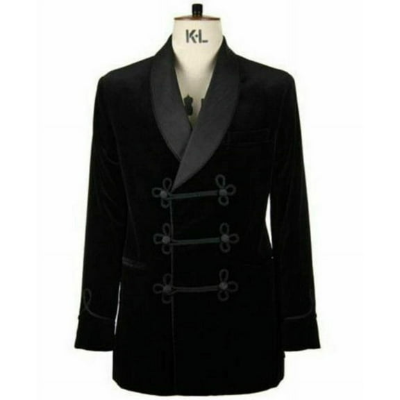 Mens Black Velvet Smoking Jacket – Forging Style for Weddings & Evening Events