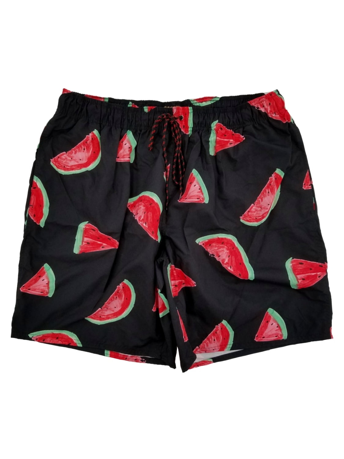 Mens Black Watermelon Print Swim Trunks Board Shorts Swim Shorts Surf Shorts 4XL
