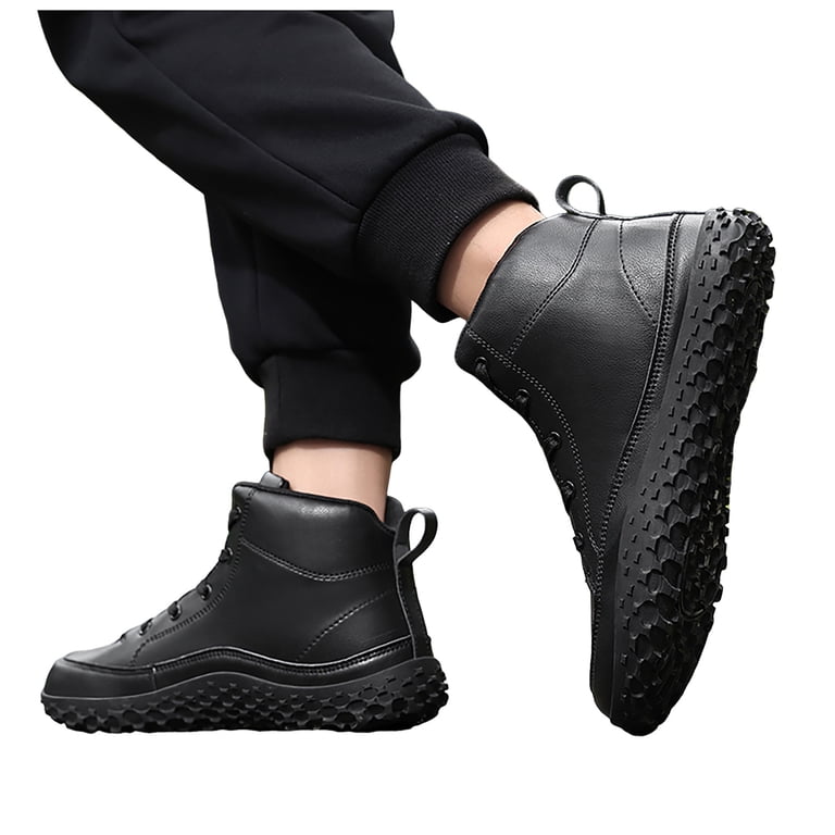Men\'s Waterproof Leather Hiking Boots Ankle High Lace Up Winter Amazon.com | Men main image 3
