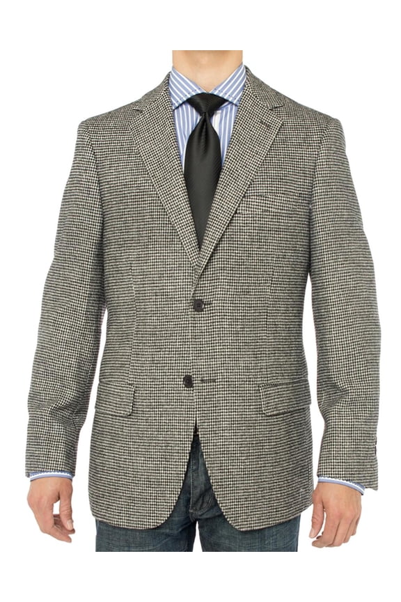 Mens Black White Check Modern Fit Blazer Luciano Natazzi 2