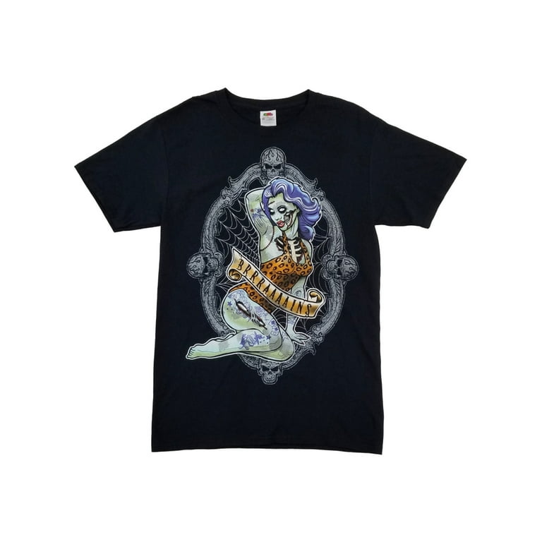 Zombie Pin Up Girl Halloween T-Shirt Zombie Pin Up Girl Halloween T-Shirt