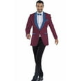 thumbnail image 1 of Mens Blazer Burgundy ~ Navy Two Toned Tuxedo Dinner Jacket Perfect For Prom Wedding & Groom, 1 of 1