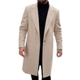 thumbnail image 1 of Mens Blazer Coat Long Trench Coats Notched Collar Peacoat Single Breasted Outwear Winter Coat Classic Wool Coat Fleece Dressy Pea Coat Business Outfits(Beige,XXL), 1 of 7