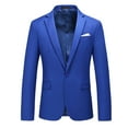 thumbnail image 1 of Mens Blazer Solid Color Slim Fit One Button Coats Business Casual Dinner Prom Wedding Suit Jacket, 1 of 4