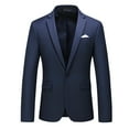 thumbnail image 1 of Mens Blazer Solid Color Slim Fit One Button Coats Business Casual Dinner Prom Wedding Suit Jacket, 1 of 4