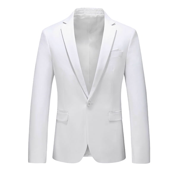 Mens Blazer Solid Color Slim Fit One Button Coats Business Casual Dinner Prom Wedding Suit Jacket