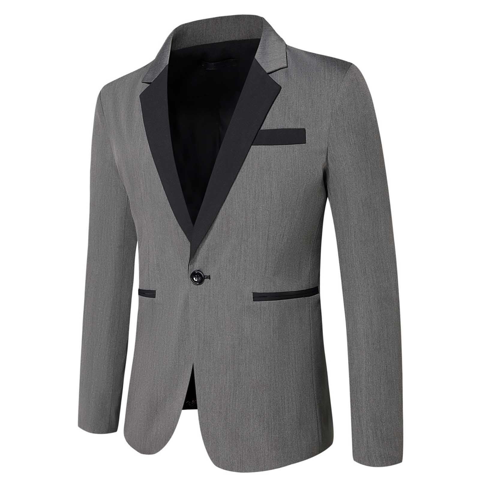 Mens Blazers And Sports Coats Color Block Stand Collar Suit Mens Blazers And Sports Coats Color Block Stand Collar Suit