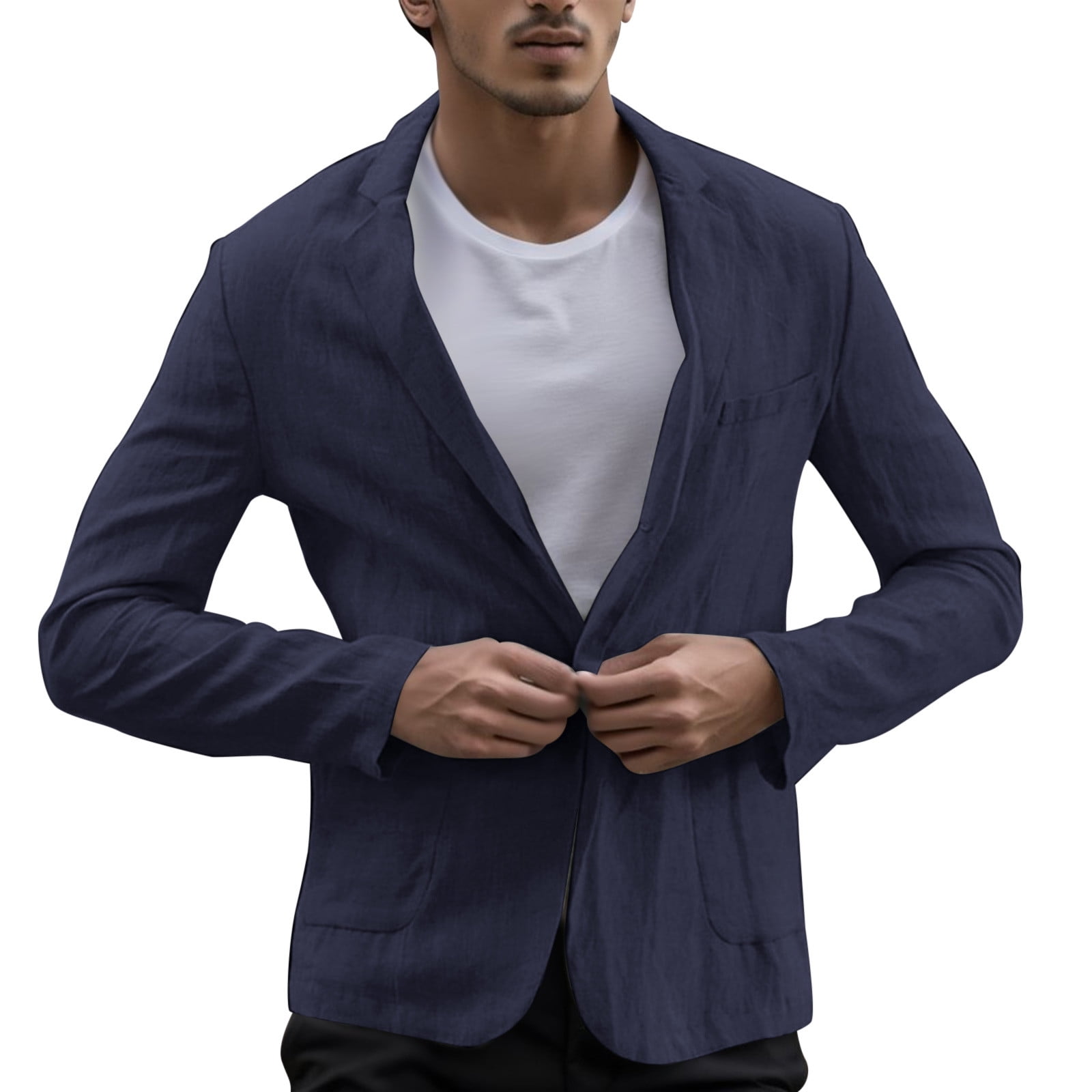 Mens Blazers And Sports Coats Leisure Light And Solid Color Pockets
