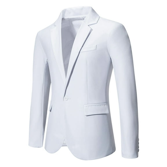Mens Blazers Formal Business Dress Jacket Slim Fit Notched Lapel Button Suit Jackets for Winter