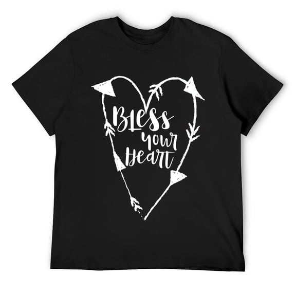 Mens Bless Your Heart Southern Charm Saying Graphic T-Shirt Black