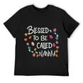 thumbnail image 1 of Mens Blessed To Be Called Nanny Tshirt Grandma Thanksgiving Shirt Black, 1 of 5