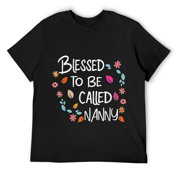 Mens Blessed To Be Called Nanny Tshirt Grandma Thanksgiving Shirt Black