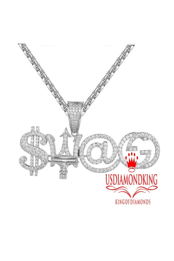 Mens Bling Swag Money Dollar Car Logo Custom Designer Rapper Pendant Charm Chain