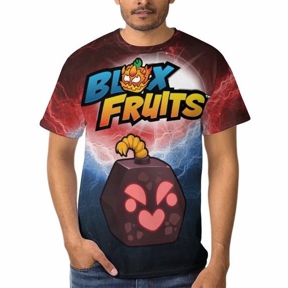 Mens Blox Fruit T-Shirts, Unisex 3D Print Shirts, Casual Novelty Short Sleeve Tops for Adults, Fashion Novelty Tee, S-4XL