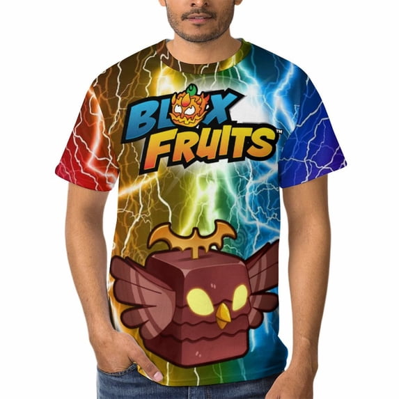 Mens Blox Fruit T-Shirts, Unisex 3D Print Shirts, Casual Novelty Short Sleeve Tops for Adults, Fashion Novelty Tee, S-4XL