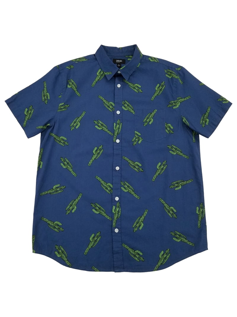 cactus man dress shirt Cactus Men Button up Shirt, Desert Black Western Short Sleeve Print Casual  Buttoned Down Summer Male Guys Collared Designer Dress
