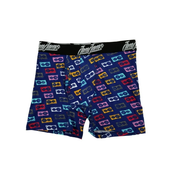 Mens Blue Cassette Tape Print Cotton Stretch Boxer Briefs Small