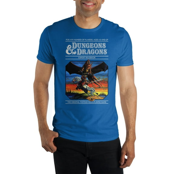 Mens Blue Dungeons & Dragons Role Play Game Graphic Tee-XXL