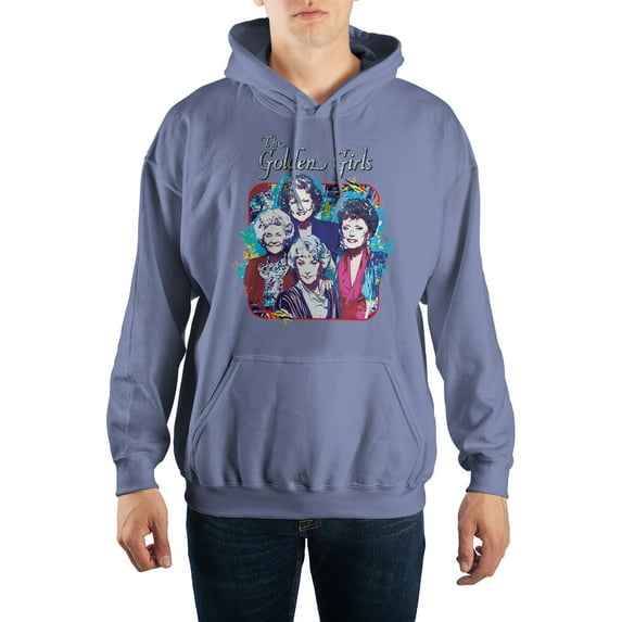 Mens Blue Golden GIrls TV Sitcom Series Graphic Hooded Sweatshirt-3XL