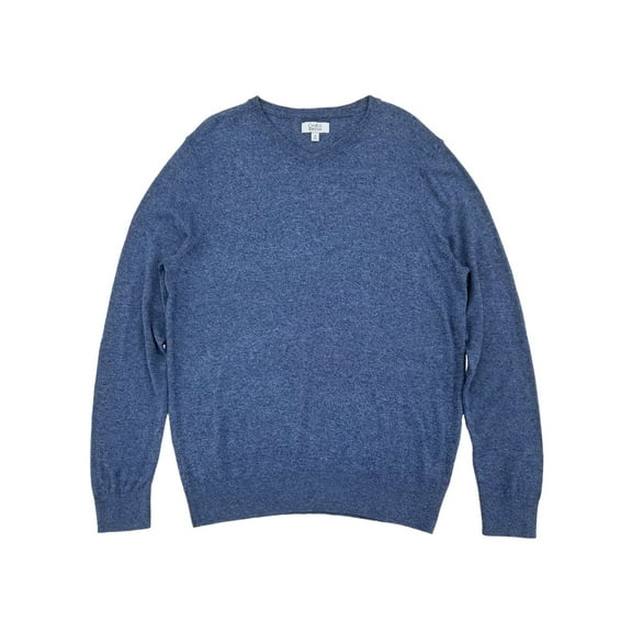 Mens Blue Heather Lightweight V-Neck Sweater Small