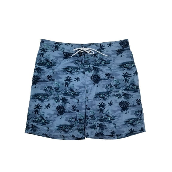 Mens Blue Islands Tropical Hawaiian Board Shorts Swim Trunks S
