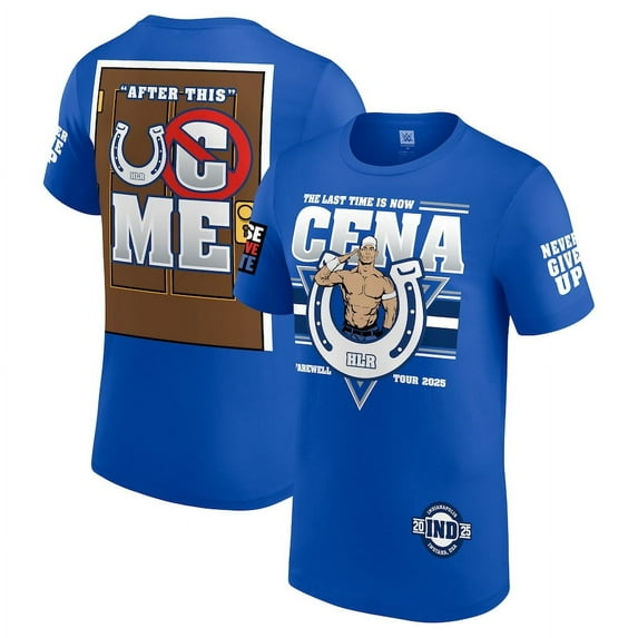 Mens Blue John Cena Farewell Tour 2025 Indianapolis T Shirt Tee Unisex, Color: White, Size: L