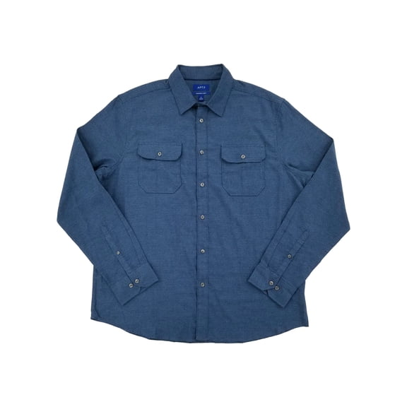 Mens Blue Long Sleeve Flannel Shirt XX-Large