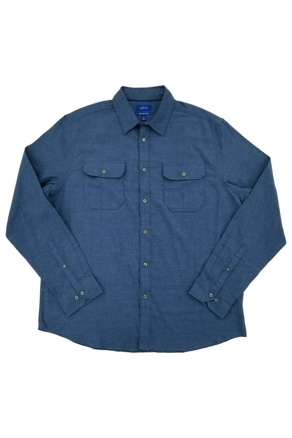 Mens Blue Long Sleeve Flannel Shirt XX-Large