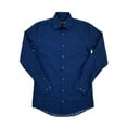 thumbnail image 1 of Mens Blue Medallion Slimfit Stretch Long Sleeve Shirt Dress Shirt 15-15.5 32-33, 1 of 1