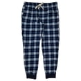 thumbnail image 1 of Mens Blue Plaid Flannel Jogger Sleep Pants Pajama Bottoms Medium, 1 of 1