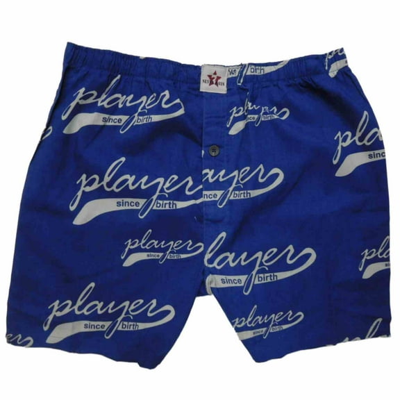 Mens Blue Player Since Birth Boxer Shorts Large