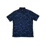VAN HEUSEN Mens Black Tropical Hawaiian Air Classic Fit Short Sleeve Button-Down Shirt S