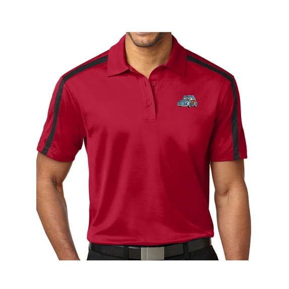 Mens "Blue Woodie" Premium Polo Shirt - Red, Extra-Small