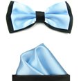 thumbnail image 1 of Mens Blue and Black Formal Event Pre-Tied Bow Tie and Pocket Square, 1 of 4