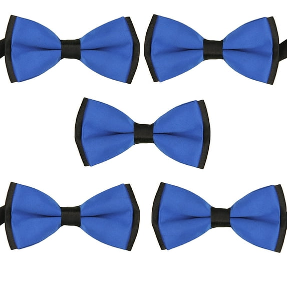 Mens Blue and Black Pre-Tied Wedding Bow Tie Sets